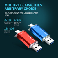 Clé USB 2-en-1 Type-C avec logo personnalisé gratuit, 128 Go, 64 Go, 32 Go, 16 Go, 8 Go, clé USB originale pour ordinateur et téléphone portable