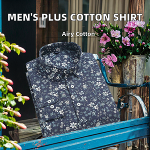 Premium Quality Men's Spring Casual Full Sleeve Silver Gray 100% Polyester Twill Washed Breathable Quick-Dry Anti-Wrinkle - Product Image 2