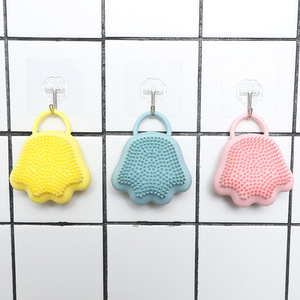 Éponge de bain en silicone en forme de fleur jaune, bleue, rose, pour massage et gommage, pour bébé et adulte - Product Image 1