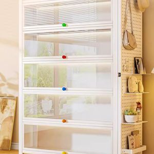 Étagère de cuisine multi-niveaux <span class=keywords><strong>à</strong></span> fond plat, meuble de rangement hermétique pour poêles et friteuses <span class=keywords><strong>à</strong></span> air, support métallique anti-poussière, vente directe usine - Product Image 6