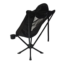 Chaise de camping moderne en aluminium avec dossier haut, tissu Oxford, logo personnalisé, pivotante, pliable, avec coussin