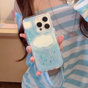 Funda para Teléfono con Doble Capa de Cristales de Imitación en Forma de Gota de Lluvia, Brillante y Elegante para iPhone 16 Pro Max 15 14 13 para Mujer - Product Image 3