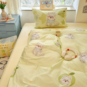 Set di Quattro Pezzi di Biancheria da Letto in Cotone a Fibra Lunga con Ricamo di Peonie, Lenzuola, <span class=keywords><strong>Federe</strong></span>, Set Copripiumino - Product Image 6