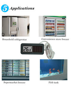 S-W11 termometer rumah tangga bayi energi surya, termometer Digital terpasang di dinding kulkas Mini Jendela luar ruangan - Product Image 6
