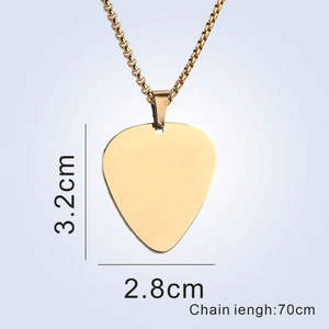 قلادة من التيتانيوم الصلب المقاوم للصدأ للرجال والنساء قلادة غير متلاشية من المعدن للغيتار مجذاف قلادة منقوشة بحروف - Product Image 2