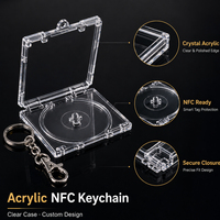 CNAWO Mini pour porte-clés CD, pendentif album vierge, cadeau créatif portable DIY, décoration de sac à dos en plastique transparent, dessin animé anime