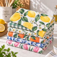 Serviettes de cuisine personnalisées Hoshom, 100% coton, imprimées numériquement en couleur, chiffons de nettoyage, torchons à thé, serviettes de table, fournisseur en gros