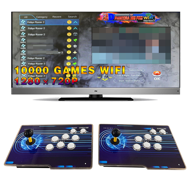 Factory Wholesale Pandora 3D Wifi Game Box 10000 in 1 Retro Arcade Console Supporting 4 Players Arcade Joystick
