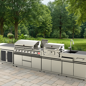 Ensemble complet d'électroménager de luxe en acier inoxydable pour cuisine extérieure, barbecue et armoire avec évier - Product Image 5