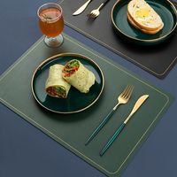 Set de table rectangulaire en similicuir imprimé, écologique, personnalisé, style cuisine nordique classique