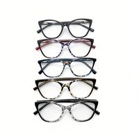 Lunettes de lecture unisexes œil de chat, monture à motif marbré, verres PC à bord complet, anti-lumière bleue, légères et durables