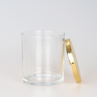 Couvercle de bougie en métal doré martelé par placage UV avec joint d'étanchéité en silicone pour bocaux à bougies en verre