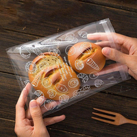 Sacs en plastique transparents personnalisés en gros, imprimés en Bopp/PET/PE, autocollants, petits sacs pour pain, biscuits, emballage plastique, sac Opp