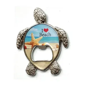 Logo kustom logam campuran seng pantai indonesia bali souvenir turtle magnet kulkas