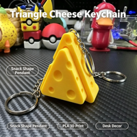 Pendentif de décompression créatif pour bureau en forme de fromage imprimé en 3D, porte-clés anti-ennui QY-2749
