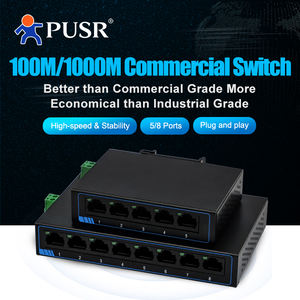 Commutateur réseau Ethernet PUSR 5/8 ports 10/100 Mbps, boîtier en fer, prend en charge le standard MDI/MDIX IEEE802.3az, USR-SF1005/1008 - Product Image 2