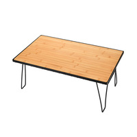 Table pliante Portable en métal bambou moderne auto-conduite planche décontractée pour Camping en plein air pique-nique stockage fer panneau Net Table