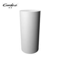 Lavabo autoportant en pierre artificielle pour salle de bains moderne de luxe Cuvette de forme ronde sur pied à surface solide Égouttoir inclus