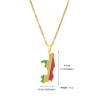 BINSHUO vente en gros de bijoux en acier inoxydable personnalisés goutte d'huile république du Congo Brazzaville drapeau carte hommes pendentif collier femmes