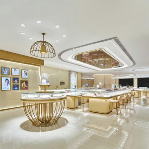 Vitrine de présentation de bijoux en <span class=keywords><strong>platine</strong></span> personnalisée de luxe, écologique, robuste, avec éclairage LED, pour la décoration intérieure des magasins de détail - Product Image 3