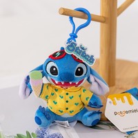 Porte-clés en peluche authentique Stitch avec ours fraise pour jouets Chip 'n' Dale - Polyester Unisexe