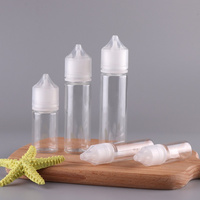 Nouvelle vente en gros de flacons en plastique PET transparent noir V3, longs, 100% courts et épais, 2 onces, 15 ml, 30 ml, 60 ml, 2 oz, liquide