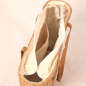 Bolso de mano tejido a mano de algas marinas marroquíes ecológico ligero personalizable bolso de hombro con cierre abierto suave para mujer - Product Image 3