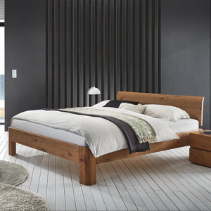 Tête de <span class=keywords><strong>lit</strong></span> brossée en bois huilé chêne massif rustique Collection extensible de lits en bois - Product Image 1