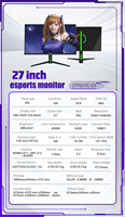 Nouveau Type 170HZ LCD moniteurs d'ordinateur pour les constructeurs de PC 2560*1440 2K ELED IPS PC écran PC moniteur de jeu avec prise en charge HDR