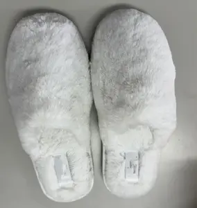 Custom Fashion Fur Hotel Slippers Fluffy Slip On House Solid Color Memory Foam Plush Slippers Indoor Home Slides Slippers