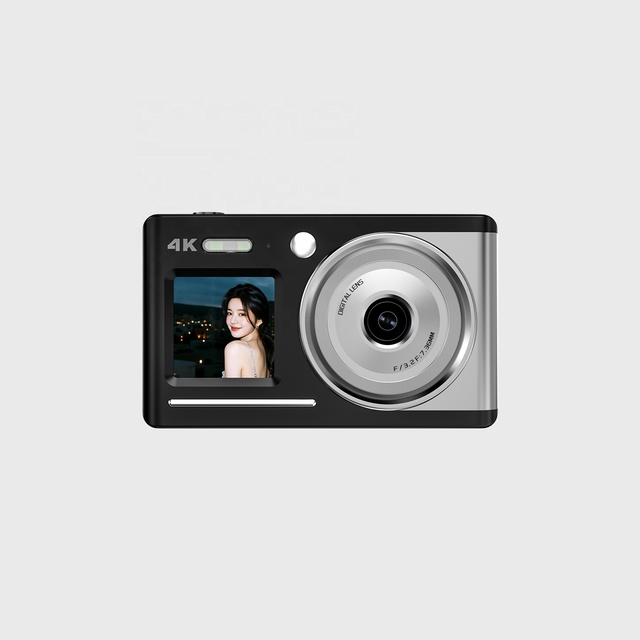2026 New Dual Lens 2.4inch Screen 4K 30FPS 48MP CMOS 16x Zoom 180 Wide Angle Built-in LED Flashlight Kids Digital Camera