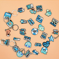 Porte-clés en PVC créatifs, modernes et simples, pour la natation, accessoires de sac, décorations pour cadeaux promotionnels, vente en gros