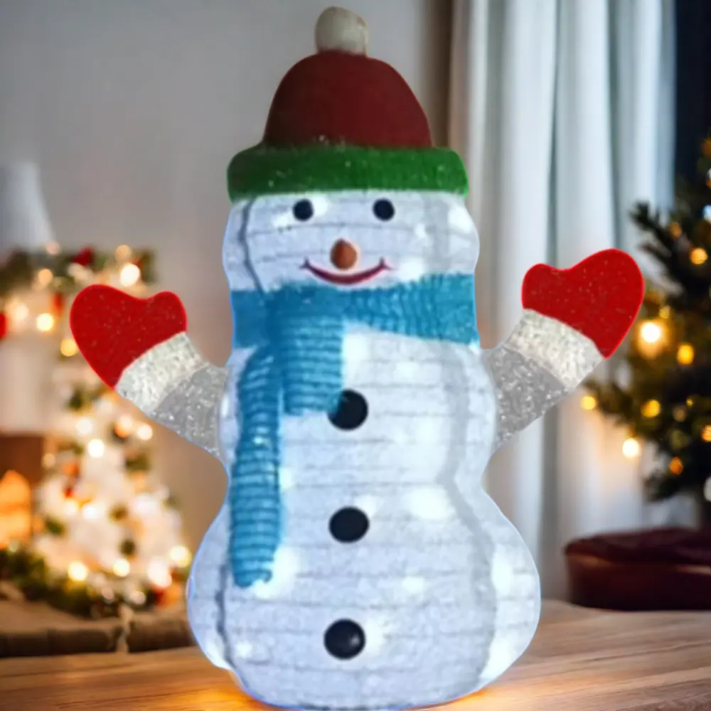 Télécommande USB 24 "à huit fonctions, 33 lumières LED, bonhomme de neige étoilé