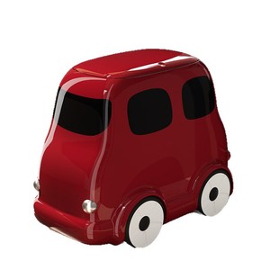 Creative Kids Trash Can Cartoon Bus Shape Portable Narrow Bin For Children's Room Indoor Use White Red Press Down Version - Product Image 5