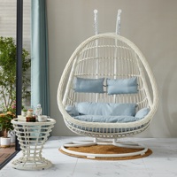 Chine Chaise suspendue de patio en métal d'intérieur et d'extérieur Double chaise de balançoire en rotin d'osier Meubles de balcon