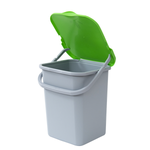 Poubelle de recyclage 18 L avec couvercle vert et poignée pour le stockage des déchets de cuisine - Product Image 1