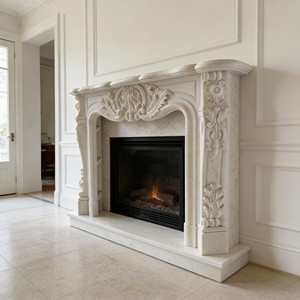Cheminée d'Intérieur Style Europé<span class=keywords><strong>en</strong></span> <span class=keywords><strong>en</strong></span> <span class=keywords><strong>Pierre</strong></span> Coulée, Autoportante, <span class=keywords><strong>en</strong></span> Marbre et Bois, pour Chauffage Extérieur/Intérieur, Décorative, <span class=keywords><strong>Taille</strong></span> Personnalisée - Product Image 6
