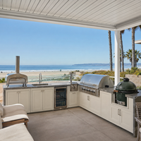 Cuisine barbecue extérieure  et station de grill pour villas Four électrique encastré sur mesure et gril en acier inoxydable