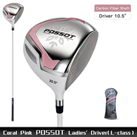 POSSOT Driver de golf pour femme droitier rose corail, en alliage d'aluminium et manche en graphite avec poignée en caoutchouc