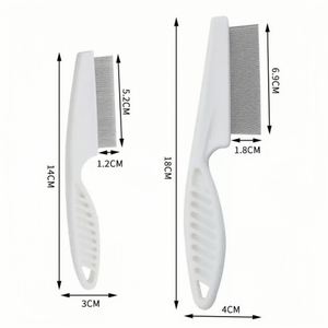 犬と猫のグルーミングのための高密度歯PP & ステンレススチール針ペットコーム & ブラシ-フリーディープルーズファー除去 - Product Image 3