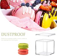 Kleine Acryl-Lucite-Box 3,4x3,4x3,4 Zoll Transparentes Display-Gestell Quadratischer Würfel mit Deckel Kunststoff-Schmuckbox Party-Dekoration Geburtstag Hochzeit