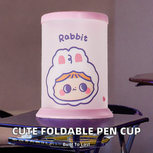 MAIAOLI Creative Cartoon Cute Small Foldable pp Plastic Round <b>Desktop</b> <b>Pen</b> <b>Holder</b> for/ Gift - Product Image 2