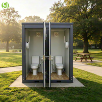 Baño Público Moderno y Lujoso Personalizado Goeasy, Contenedor de Baño Portátil ODM de 2 Cabinas para Uso en Escuelas y Parques