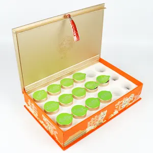 皇冠赢豪华定制标志印刷茶具豪华礼品包装盒带磁性盖关闭橙色运输纸盒