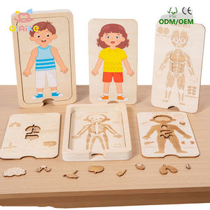 Jeu éducatif écologique en bois Montessori sur la structure du corps humain pour enfants, garçons et filles - Product Image 1