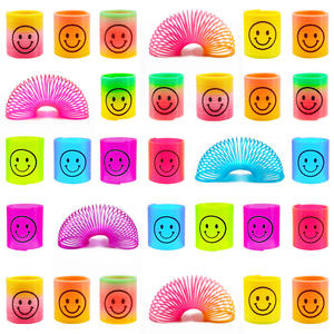 Mini enfants drôle Emotes jouets en plastique arc-en-ciel printemps cercle jouets Anti-Stress main compétence décompression plastique ressort bobine - Product Image 4