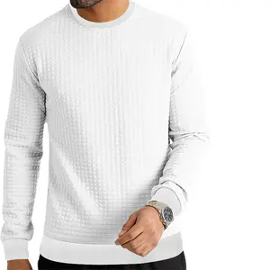 Camiseta de manga larga para hombre de otoño e invierno transfronterizo Europa Estados Unidos suéter de cuello redondo de color sólido SLIM-Fit pequeño C