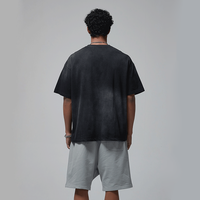 T-shirts délavés à l'acide en coton uni 250 GSM, respirants, amples, style streetwear, personnalisables avec logo, pour hommes