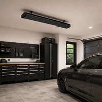 Chauffage infrarouge radiant mural intérieur/extérieur 1000W 50 pieds carrés avec thermostat réglable, protection contre la surchauffe et télécommande