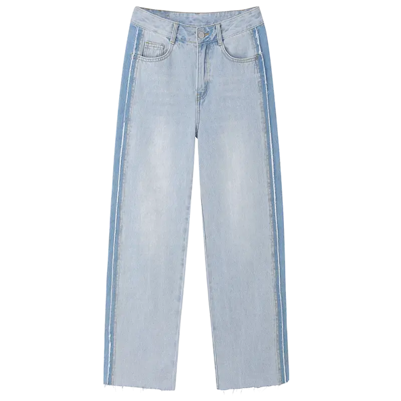 2023 Novo produto cintura alta cut-out jeans calças de cintura alta perna reta calças skinny para as mulheres